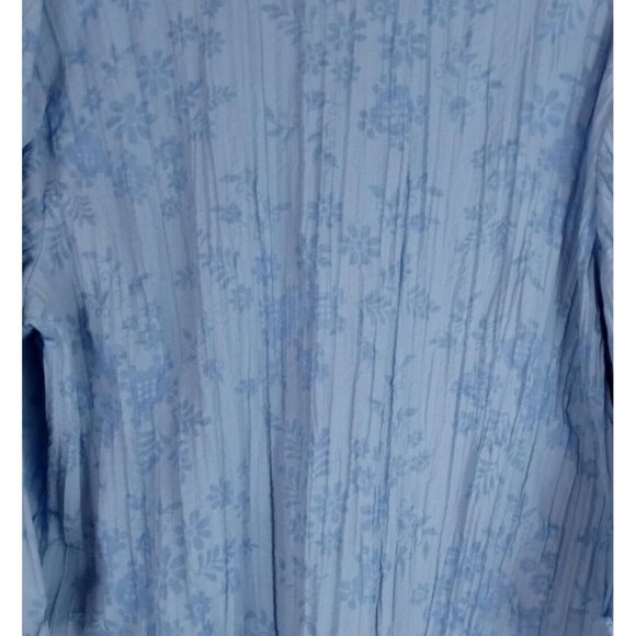 City Elements by Lee Women's Sheer Rouched Blouse With Floral Designs Size Large - Picture 3 of 7